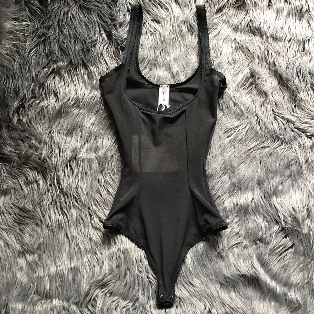 NEW Wolford shape and control black mesh bodysuit